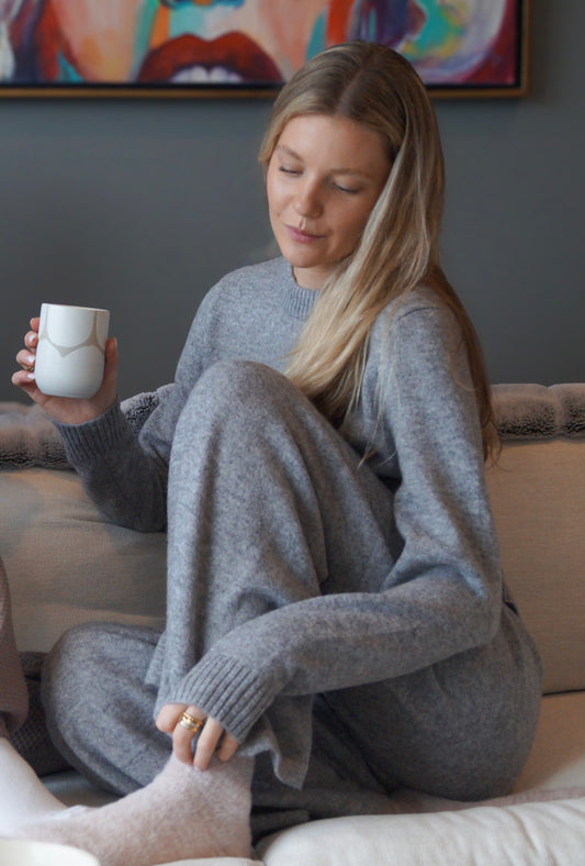 Cozy Knit Lounge Set (heather grey)