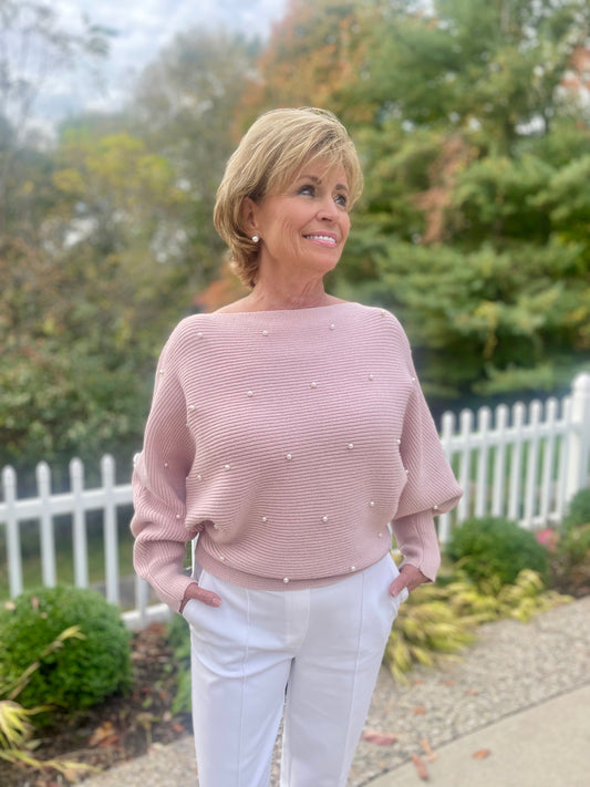 Dainty Pearl Embellished Sweater